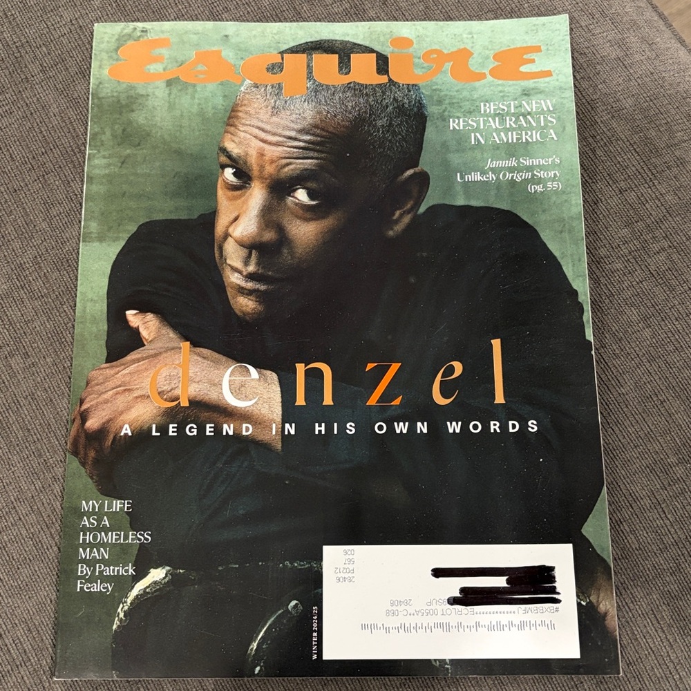 Esquire Magazine - Winter 2024/2025 - Denzel Washington - Jannik Sinner    men’s